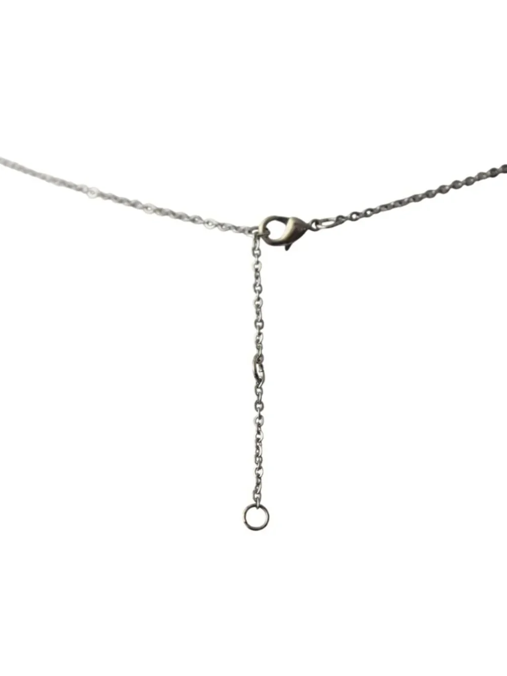 Sanrio Hello Kitty Rhinestone Pendant Necklace Silver Chain Pink Flower Charm